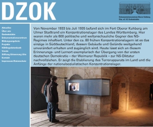 Webseite des Dokumentationszentrums Oberer Kuhberg e.V.