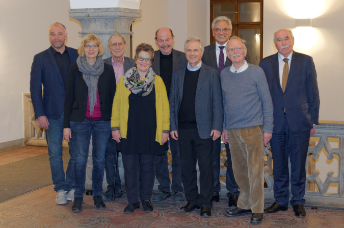 Die Mitglieder des Stiftungsrates, von links: Ivo Gönner, Prof. Dr. Horst Kächele, Marius Weinkauf, Dr. Silvester Lechner und Prof. Gerhard Mayer.